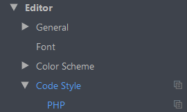 Modified settings are visible in PhpStorm 2017.3